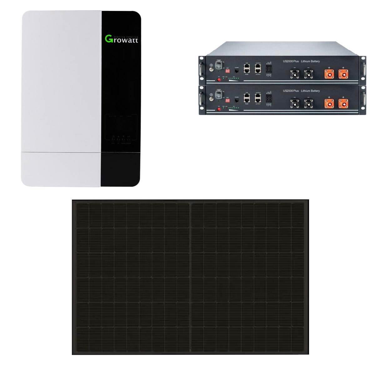 Pylontech 4kWp PV Komplettanlage mit Glas Glas Modulen und 4,8 kWh Solarspeicher