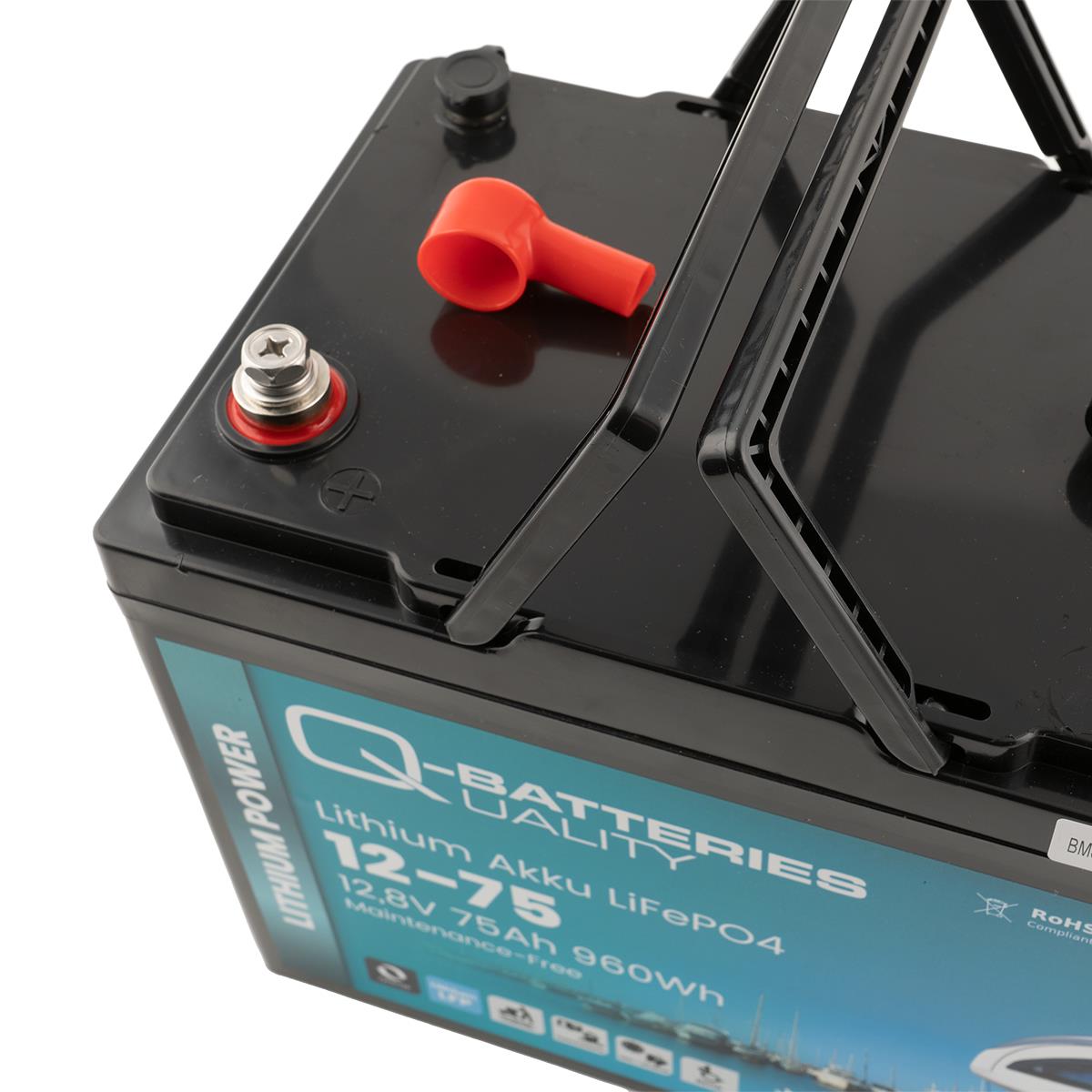 Q-Batteries Lithium Akku 12-75 12,8V 75Ah 960Wh LiFePO4 Batterie mit Bluetooth