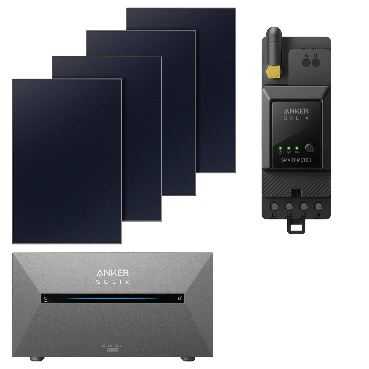 ANKER Balkonkraftwerk mit Speicher E1600 Pro, 1,6kWh,  4 x 440W Solarmodule