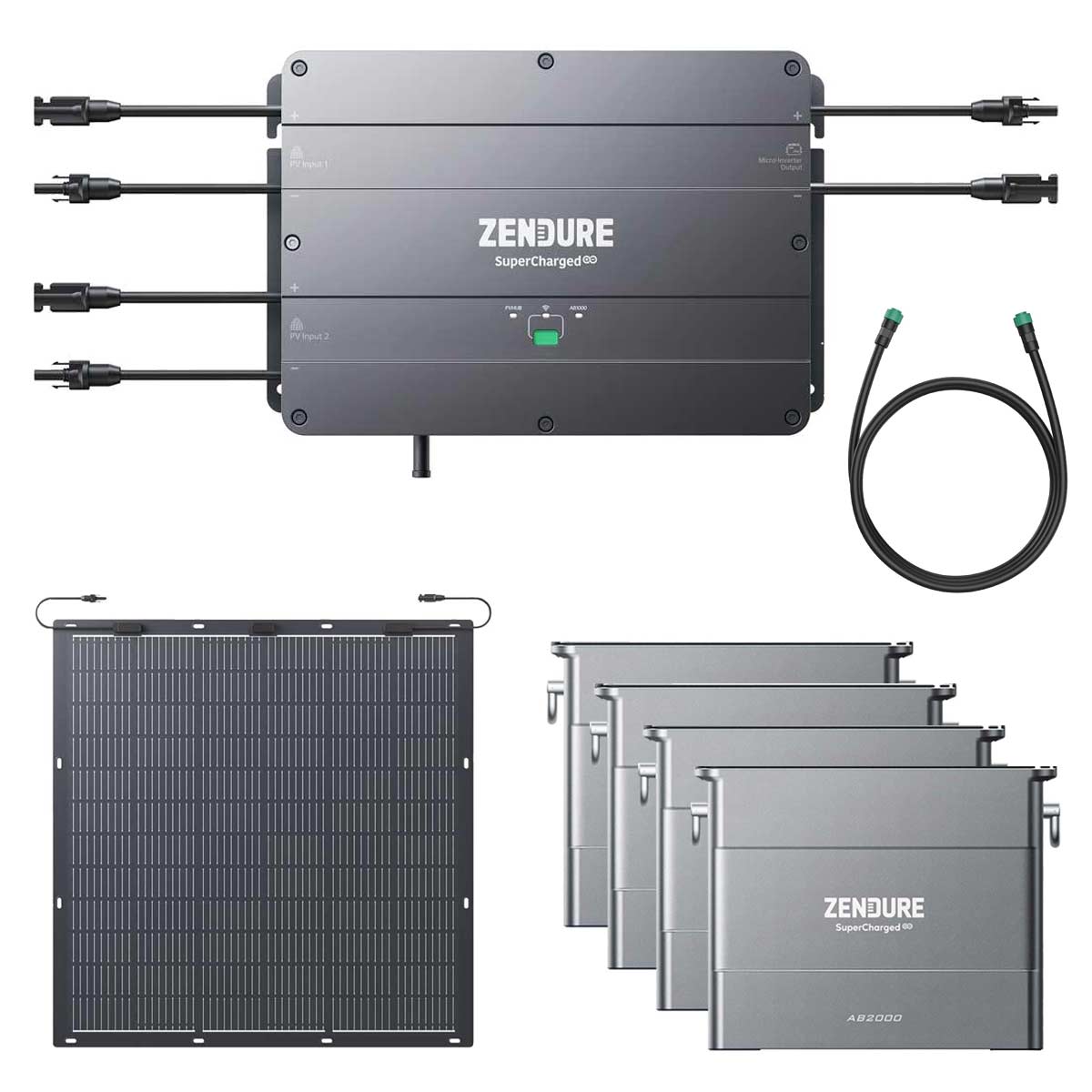 Zendure Smart PV Hub 2000 Balkonkraftwerk bis 2.400 Watt, 7,68kWh Speicher, 4 x 220W Module
