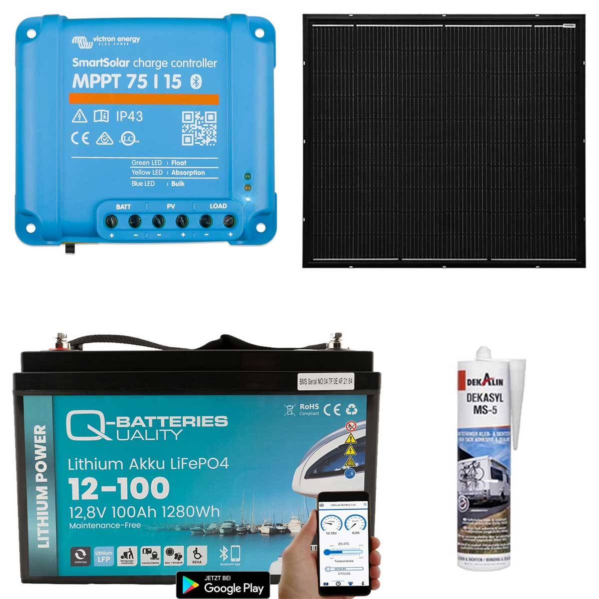 a-TroniX Solaranlage Wohnmobil 220W mit 100Ah Lithium Batterie und Victron MPPT Laderegler