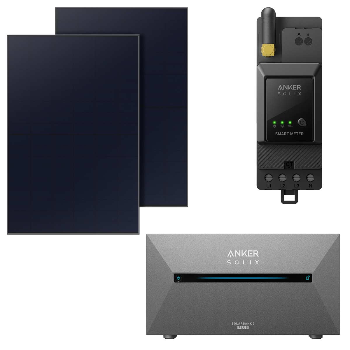 ANKER Balkonkraftwerk mit Speicher E1600 Plus, 1,6kWh,  2 x 445W Solarmodule