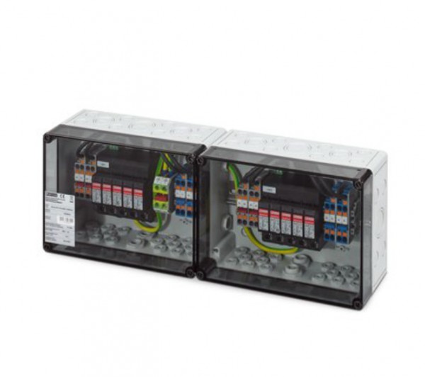 Phoenix Contact Überspannungsschutzbox 4 MPPT, Typ 1+2 je 2 x In / Out, I max je 40 A, Klemmen