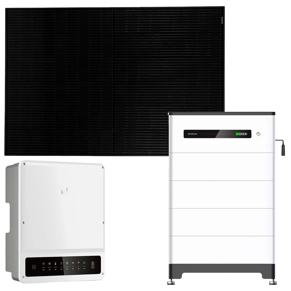 GoodWe 10kWp PV Komplettanlage mit Glas Glas Modulen und 13,1kWh Speicher
