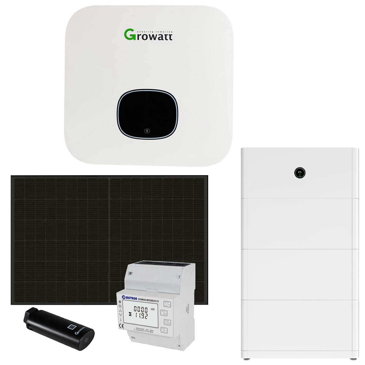 Growatt 9kWp PV Komplettanlage mit Glas Glas Modulen und 15kWh Speicher
