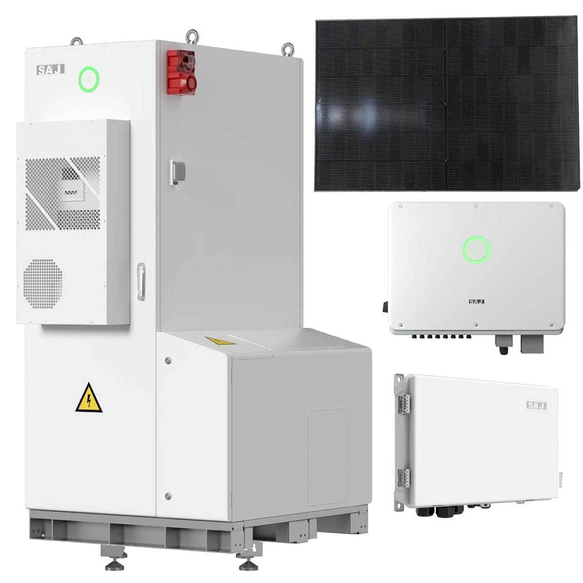 SAJ 10kWp All-in-One Gewerbe-Anlage mit Solarmodulen und 71,6kWh Speicher