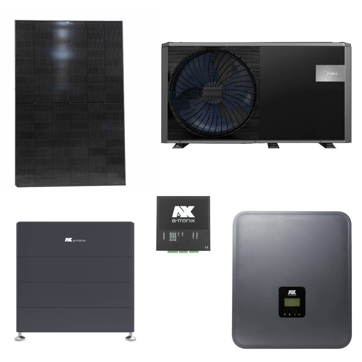 a-Tronix HEMS PV-Set 10 kWp + Midea 6kW Monoblock Wärmepumpe mit 20,1 kWh Speicher