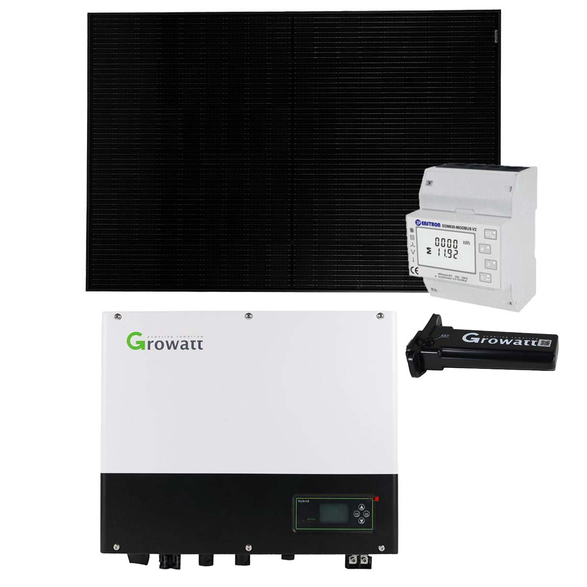 Growatt 3kWp Glas Glas PV-Anlage ohne Speicher mit SPH3000TL BL-UP