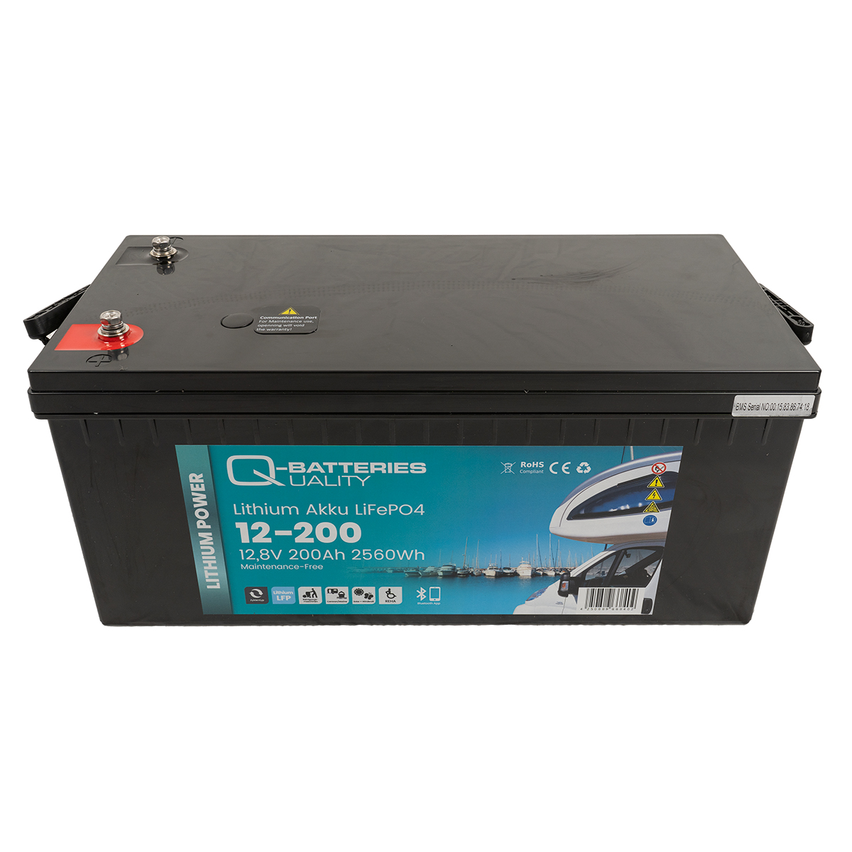 Q-Batteries Lithium Akku 12-200 12,8V 200Ah 2560Wh LiFePO4 Batterie mit Bluetooth