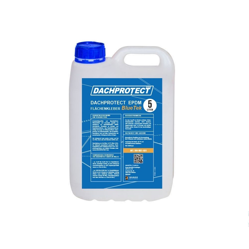 DACHPROTECT EPDM Flächenkleber BlueTek 5 Liter (Reichweite ca. 25 qm) lösemittelfrei