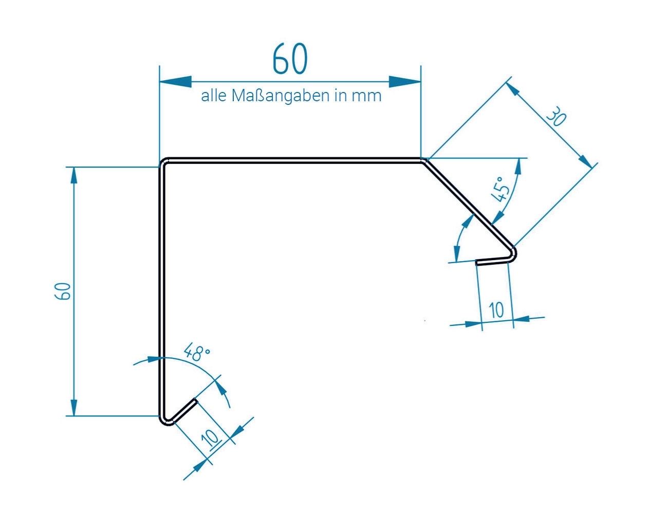 Dachrandprofil ISOS Aus Aluminium – 100cm, Anthra Produktbild-Vorschau 1