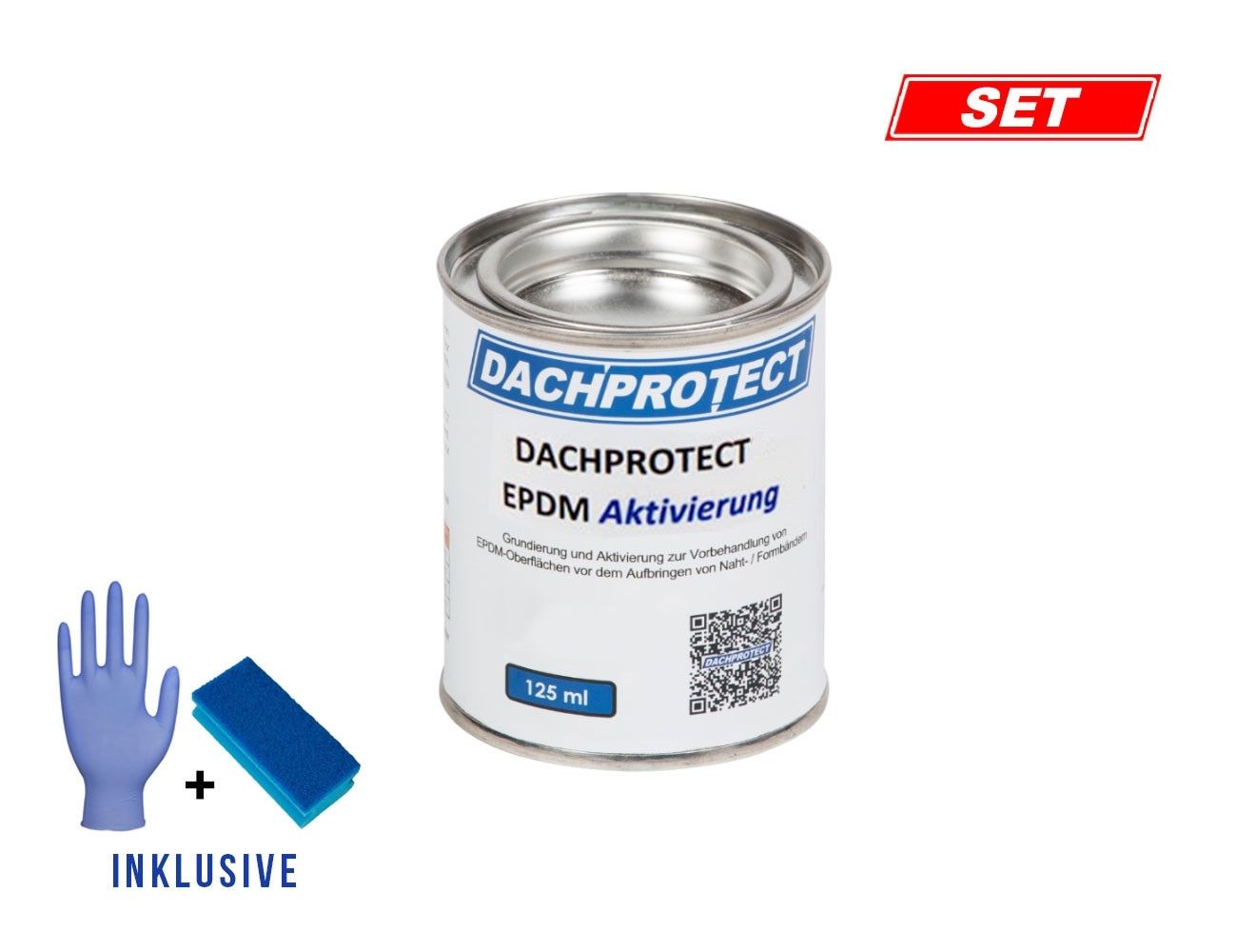 DACHPROTECT EPDM Aktivierung 125 ml inkl. Schwamm & Handschuh für Nahtprodukte (bis 9 m Naht)