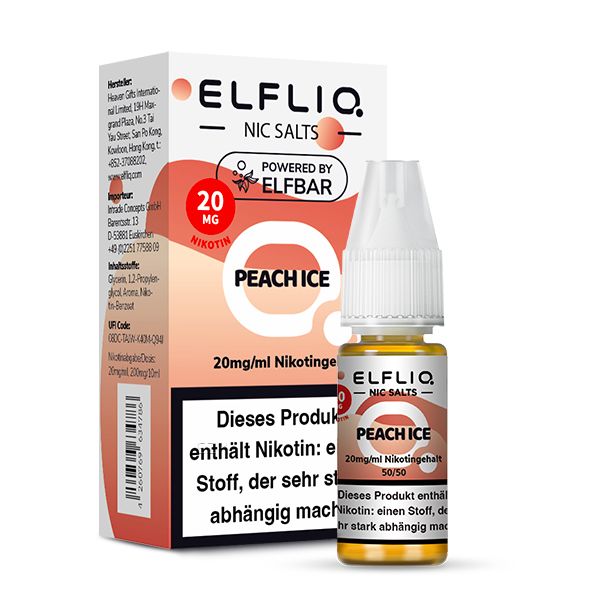 ELFBAR Liquid Peach Ice ELFLIQ Nikotinsalz Liquid 10ml ELFBAR Liquid Peach Ice ELFLIQ Nikotinsalz Liquid 10ml 20mg Nikotin