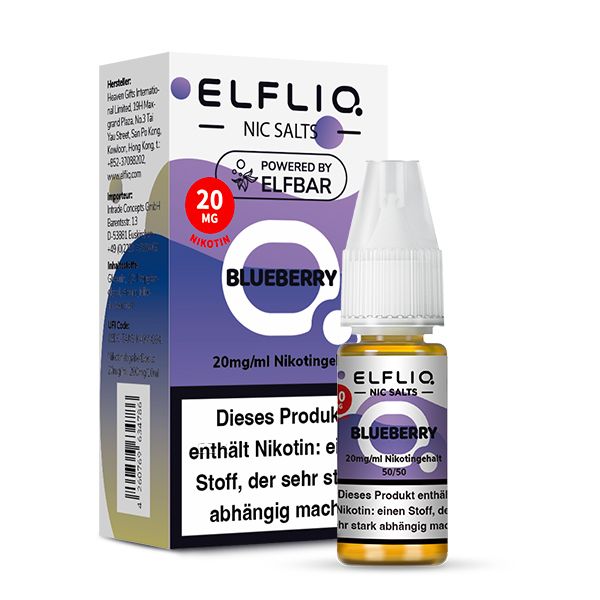 ELFBAR ELFLIQ Blueberry Nikotinsalz Liquid 10ml ELFBAR ELFLIQ Blueberry Nikotinsalz Liquid 10ml