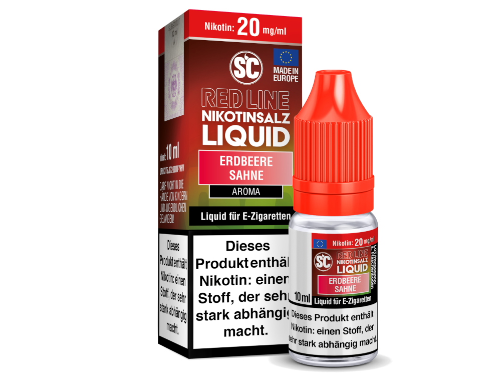 SC - Red Line - Erdbeere Sahne - Nikotinsalz Liquid SC - Red Line - Erdbeere Sahne - Nikotinsalz Liquid 20mg Nikotin