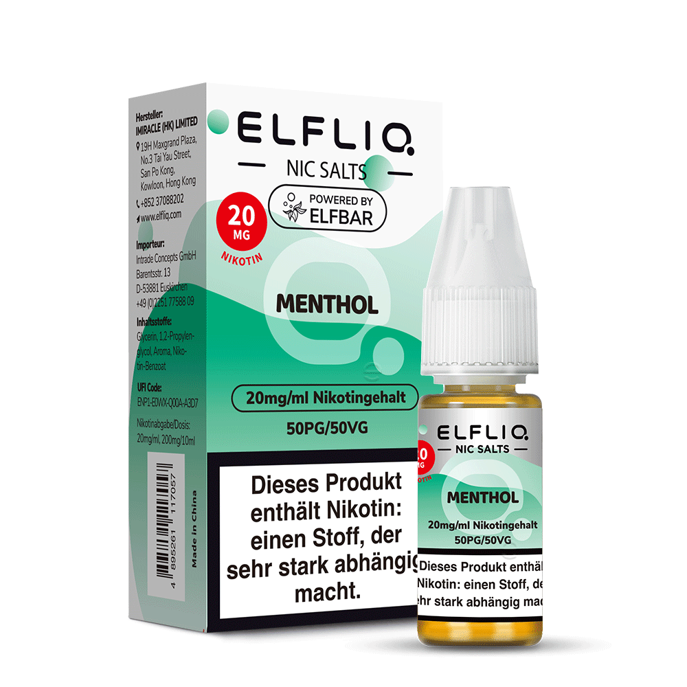ELFBAR ELFLIQ Menthol Nikotinsalz Liquid 10ml 10mg Nikotin