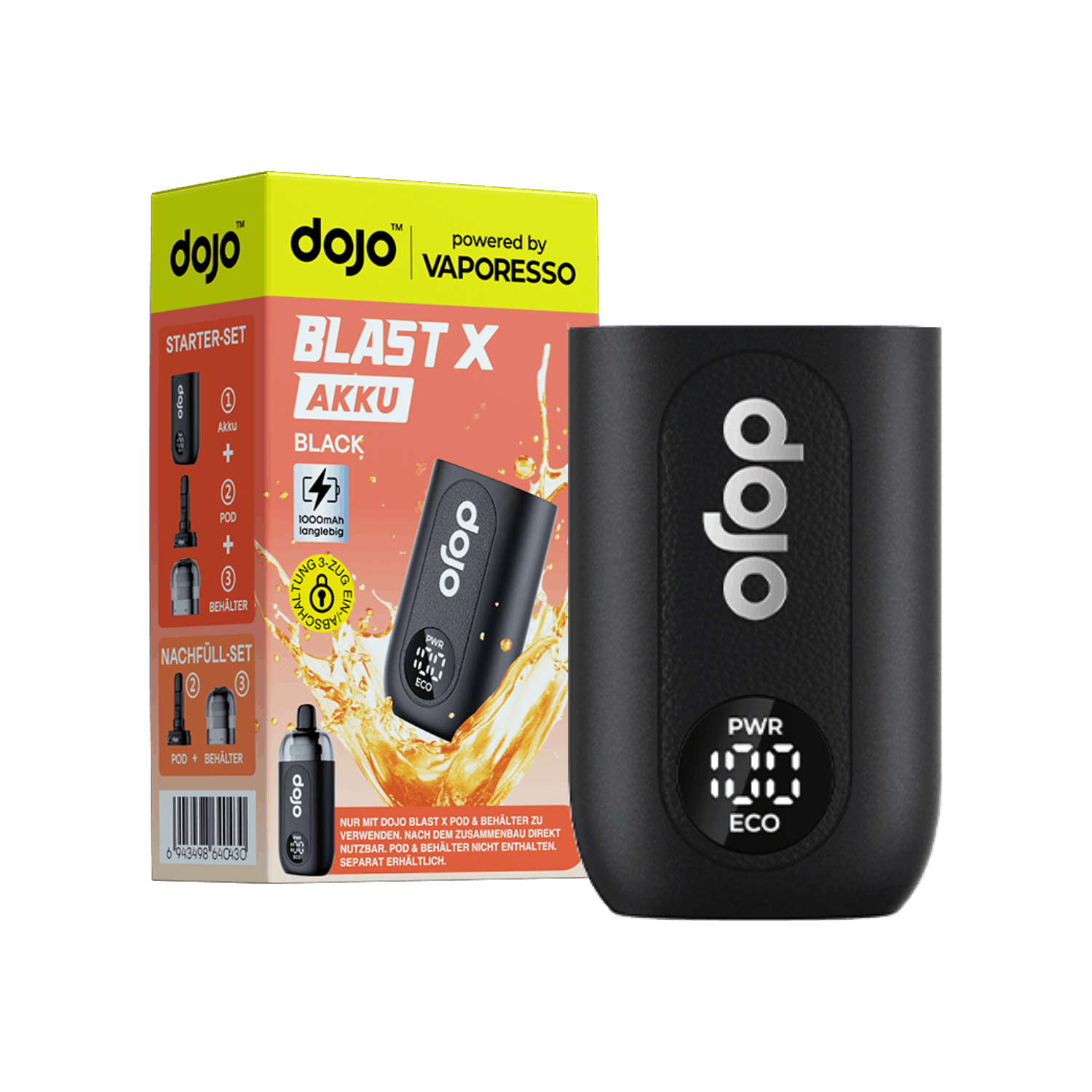 DOJO BLAST X Big Puff Starter Kit Black-Blueberry Ice 20mg
