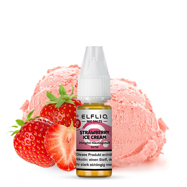 ELFBAR Liquid Strawberry Ice Cream ELFLIQ Nikotinsalz Liquid 10ml ELFBAR Liquid Strawberry Ice Cream ELFLIQ Nikotinsalz Liquid 10ml