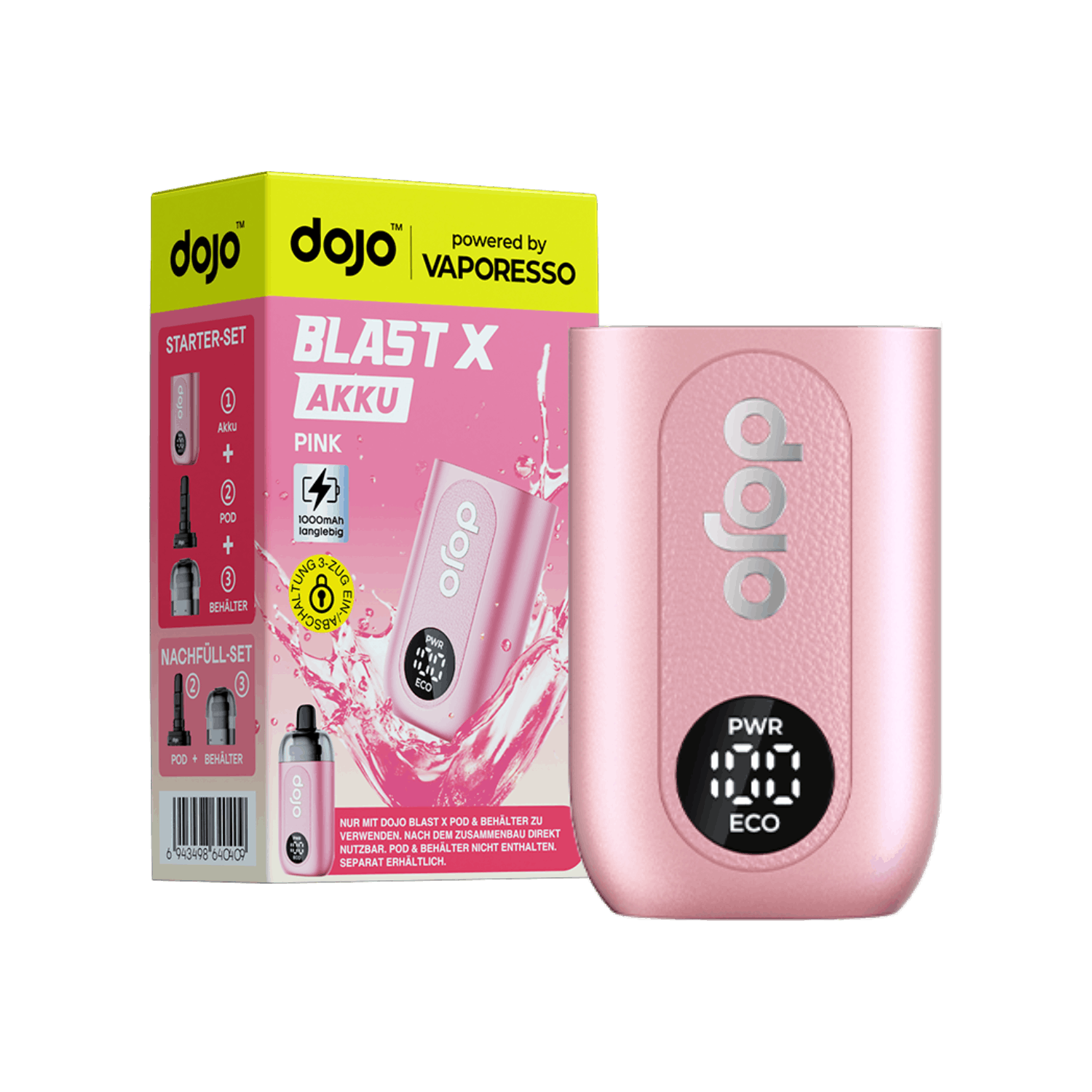 DOJO BLAST X Big Puff Starter Kit Pink-Blueberry Sour Raspberry 20mg
