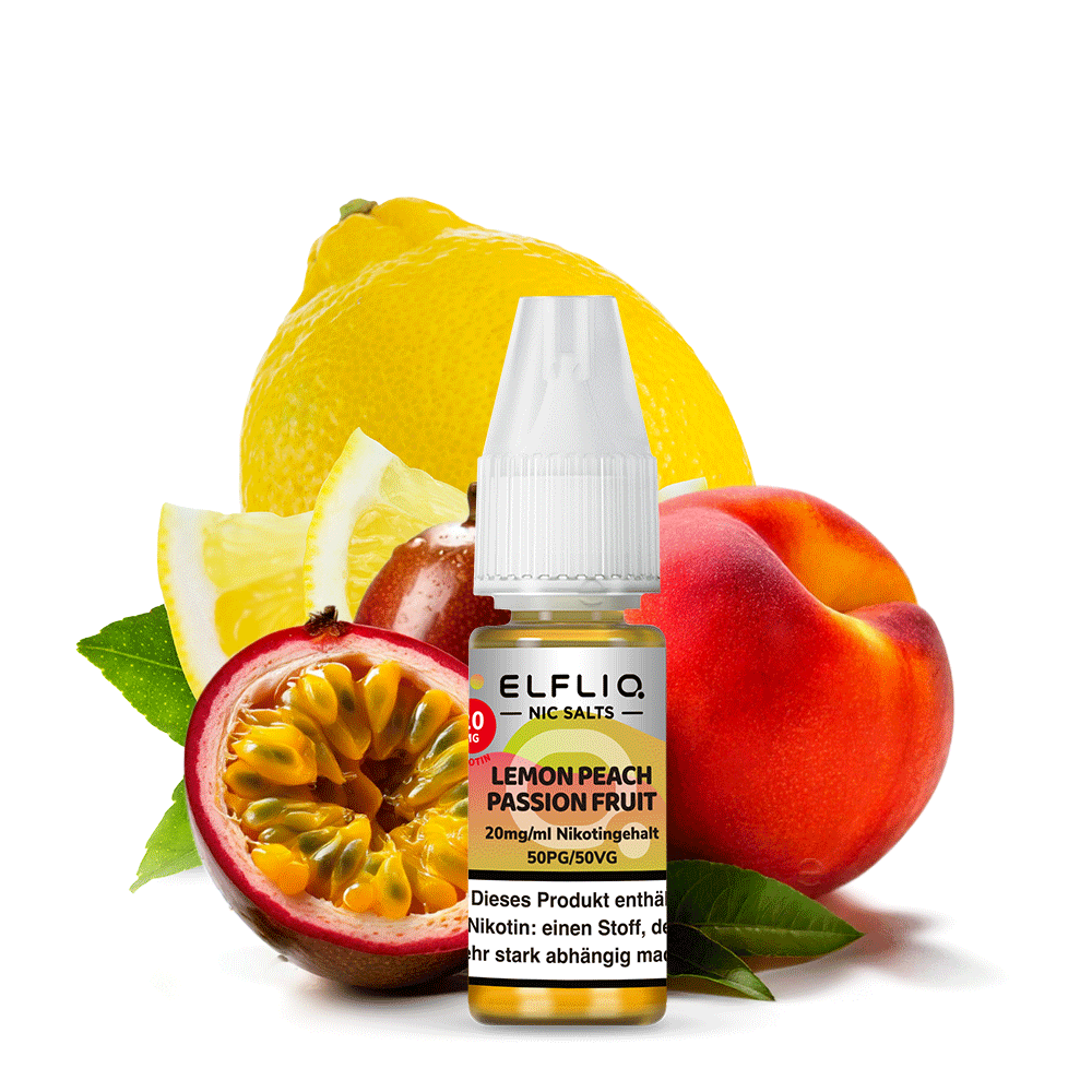 ELFBAR ELFLIQ Lemon Peach Passion Fruit Nikotinsalz Liquid 10ml 20mg Nikotin
