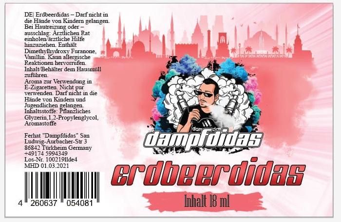 Dampfdidas Aroma Erdbeerdidas Dampfdidas Aroma Erdbeerdidas