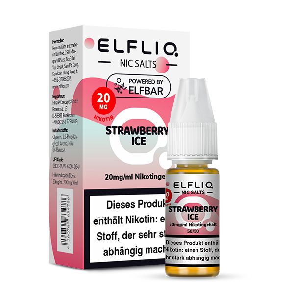 ELFBAR Liquid Strawberry Ice ELFLIQ Nikotinsalz Liquid 10ml ELFBAR Liquid Strawberry Ice ELFLIQ Nikotinsalz Liquid 10ml