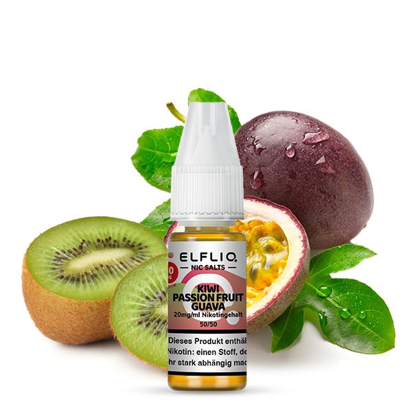 ELFBAR Liquid Kiwi Passion Fruit Guava ELFLIQ Nikotinsalz Liquid 10ml ELFBAR Liquid Kiwi Passion Fruit Guava ELFLIQ Nikotinsalz Liquid 10ml