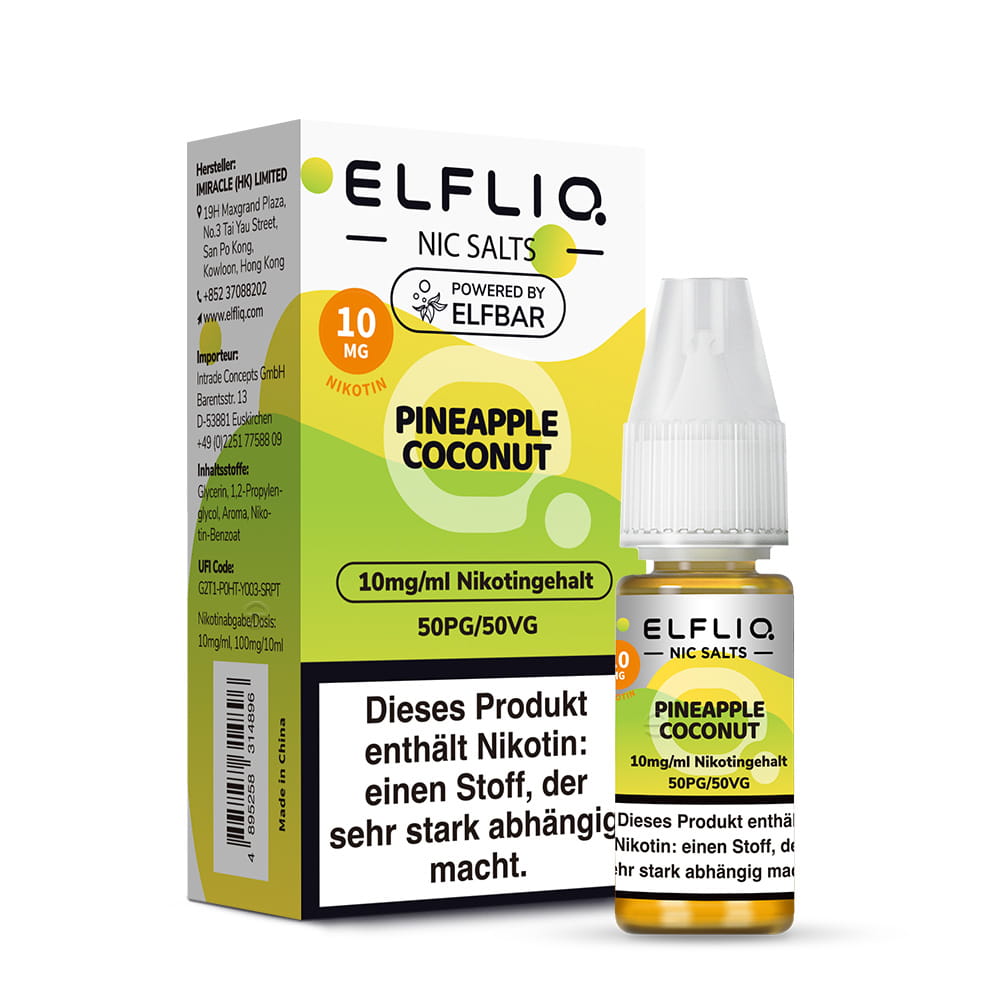 ELFBAR ELFLIQ Pineapple Coconut Nikotinsalz Liquid 10ml 20mg Nikotin