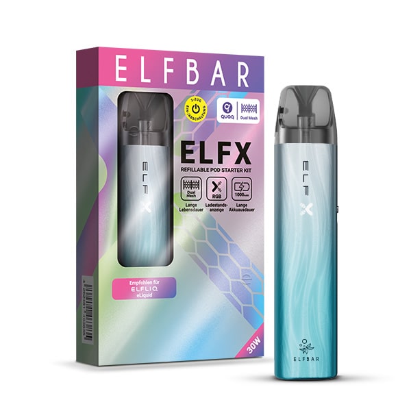 Elfbar ELFX Pod Kit 1000mAh silber-blau Elfbar ELFX Pod Kit 1000mAh silber-blau
