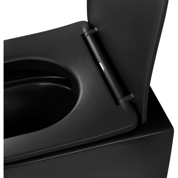 Toilette Hänge WC Spülrandlos inkl. WC Sitz mit Absenkautomatik SOFTCLOSE + abnehmbar Franco Schwarz MATT