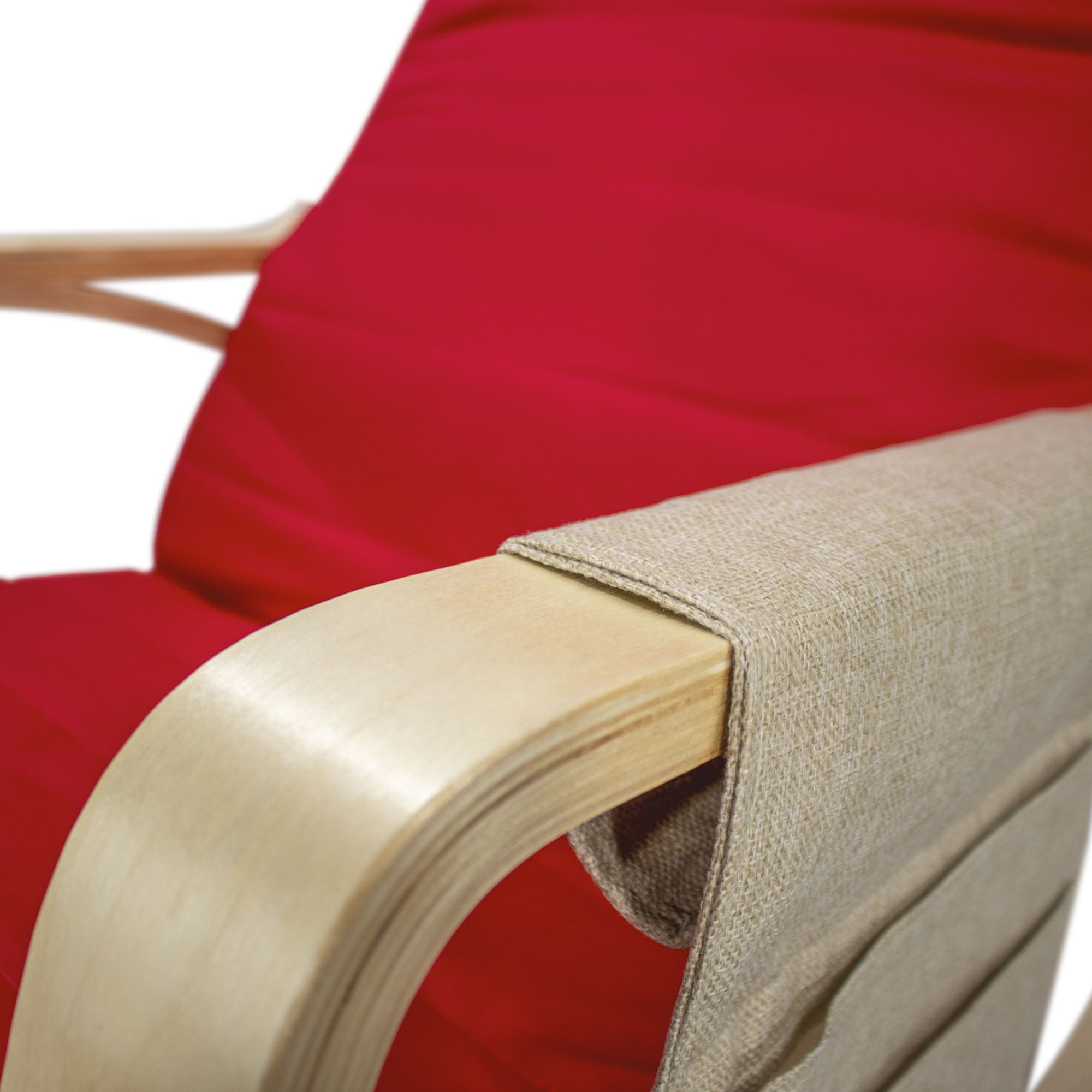 Relaxstuhl Schwingstuhl mit verstellbarem Fussteil D4 Rot
