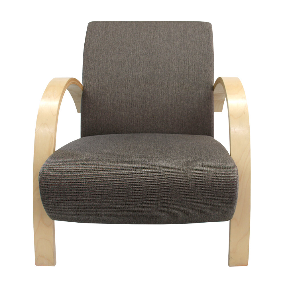 Polstersessel Lounge Sessel mit hochwertigem gepolsterten Stoffbezug - Grau