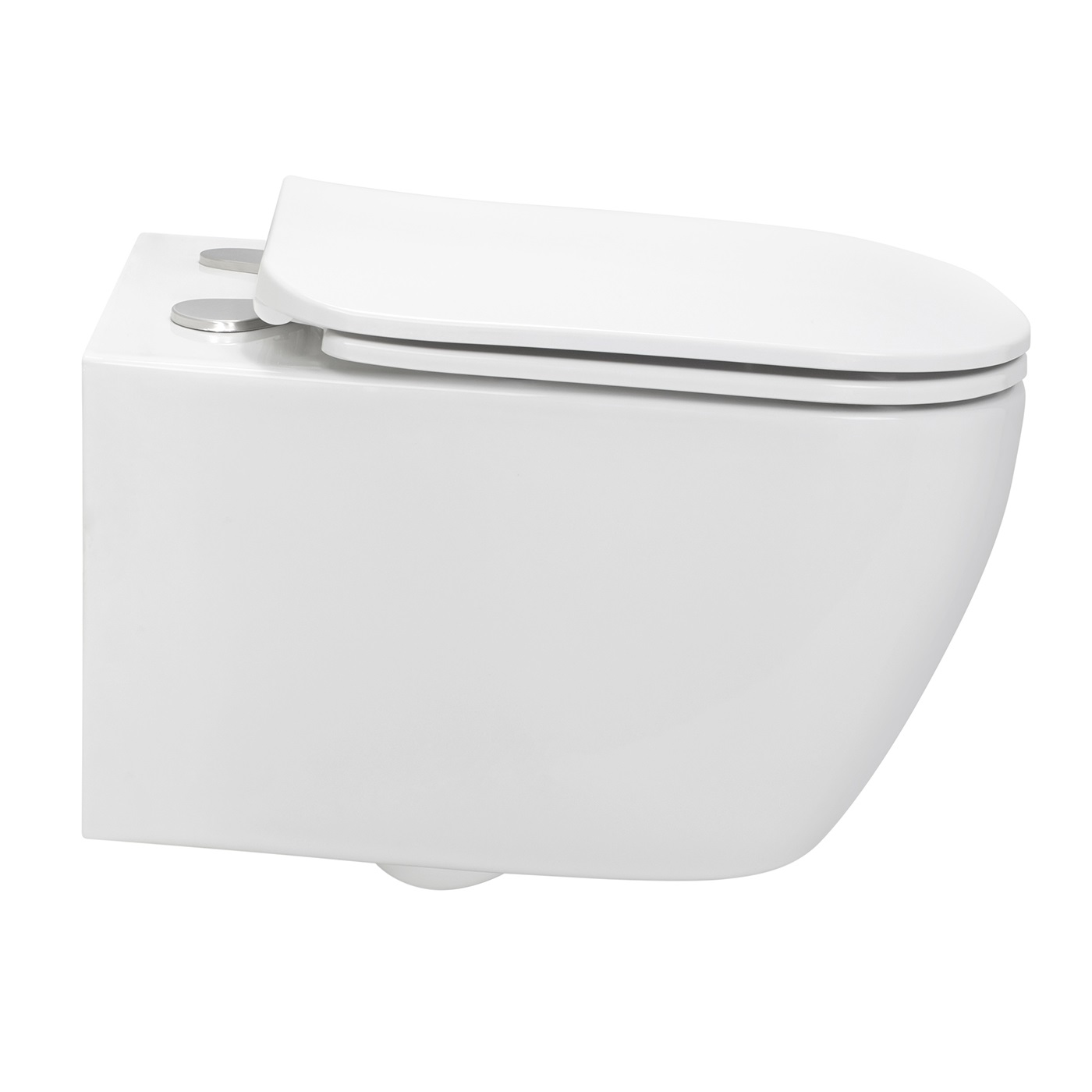 Toilette Hänge WC Spülrandlos inkl. WC Sitz mit Absenkautomatik SOFTCLOSE + abnehmbar Biferno
