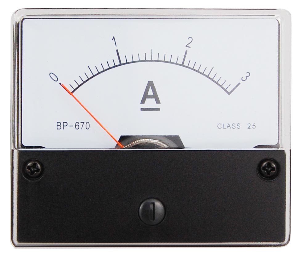 Ampèremeter 0 - 3 A DC zum Einbau.