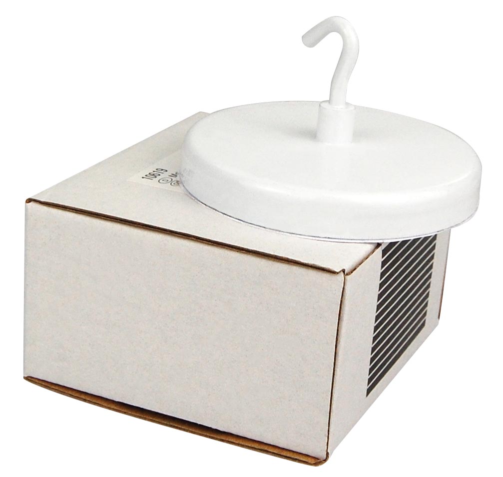 Der weiße Tifler Magnethaken wird in einer Pappschachtel geliefert.