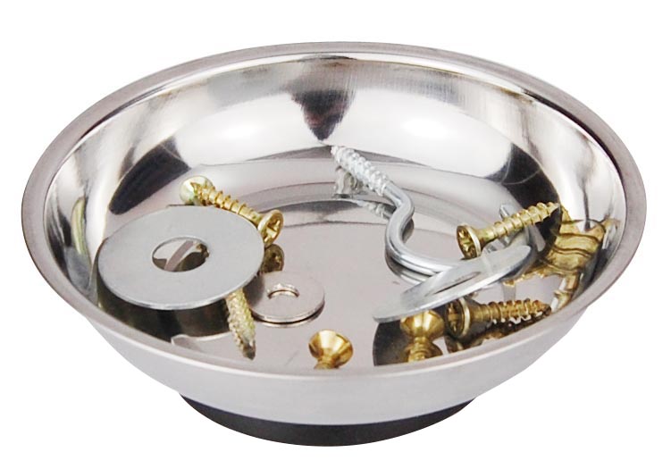 Metallische Kleinteile werden sicher in der Magnetschale gehalten.
