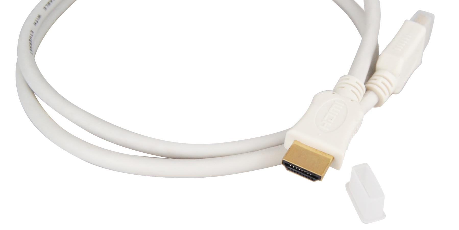 Das HDMI-Kabel wird mit Schutzsteckern geliefert.