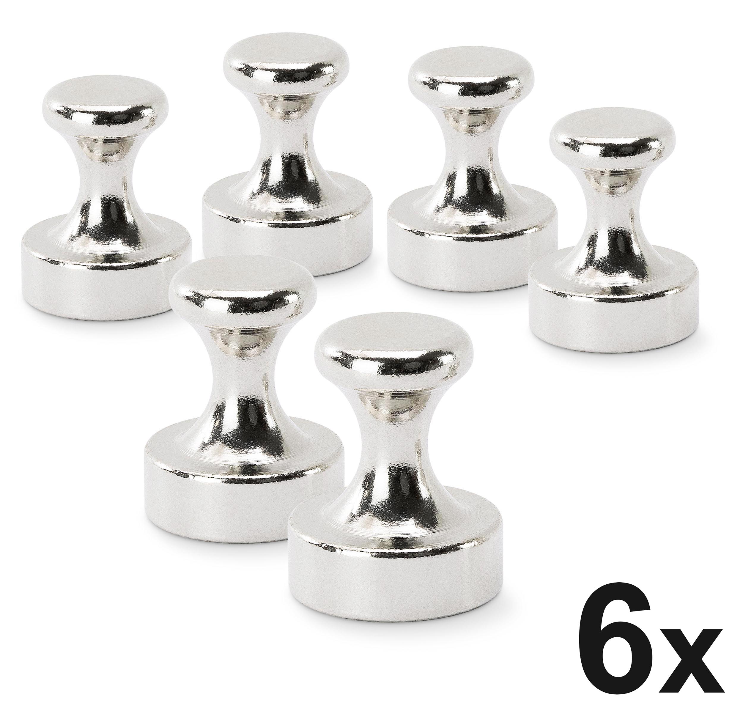 Neodym Magnetpins, 20 x 25 mm, 6 Stück.