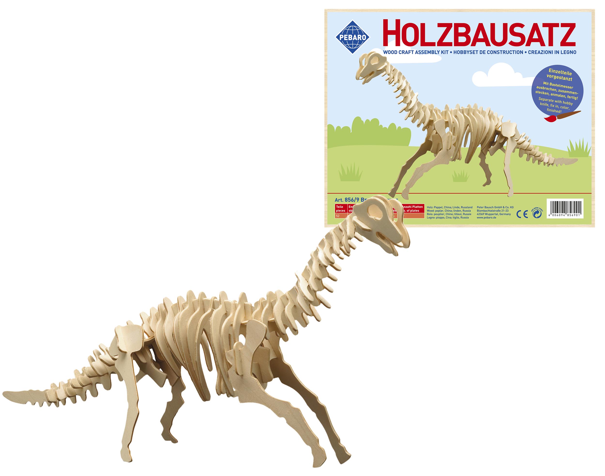 Pebaro Holzbausatz Brachiosaurus.