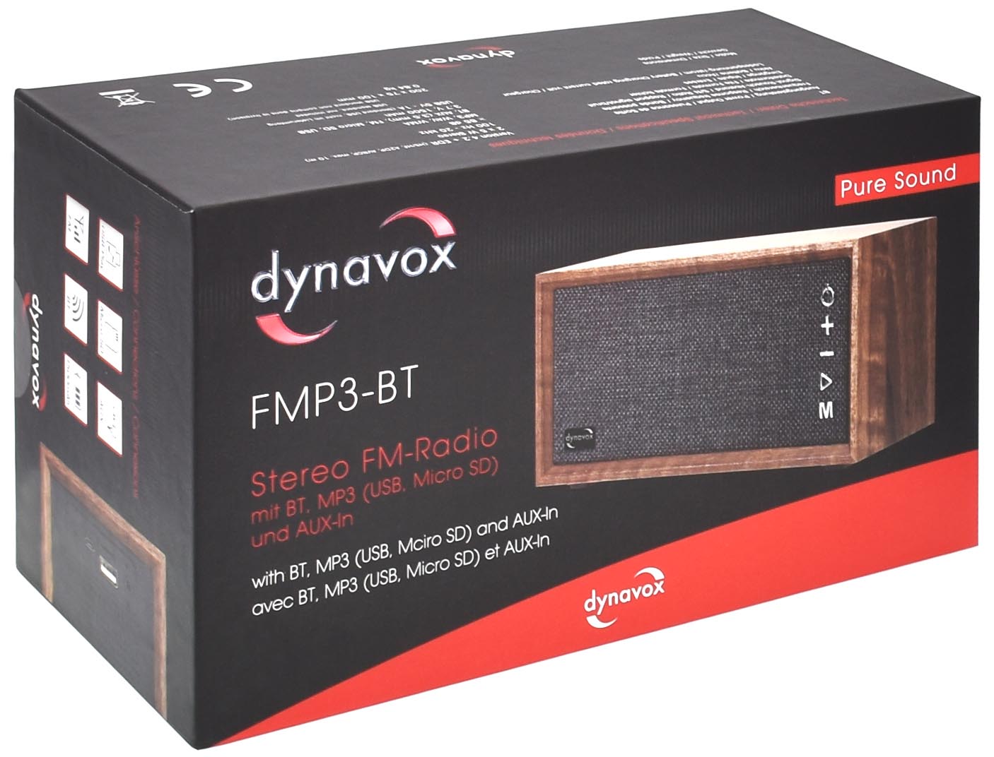So wird das Dynavox FMP3 BT Radio geliefert.