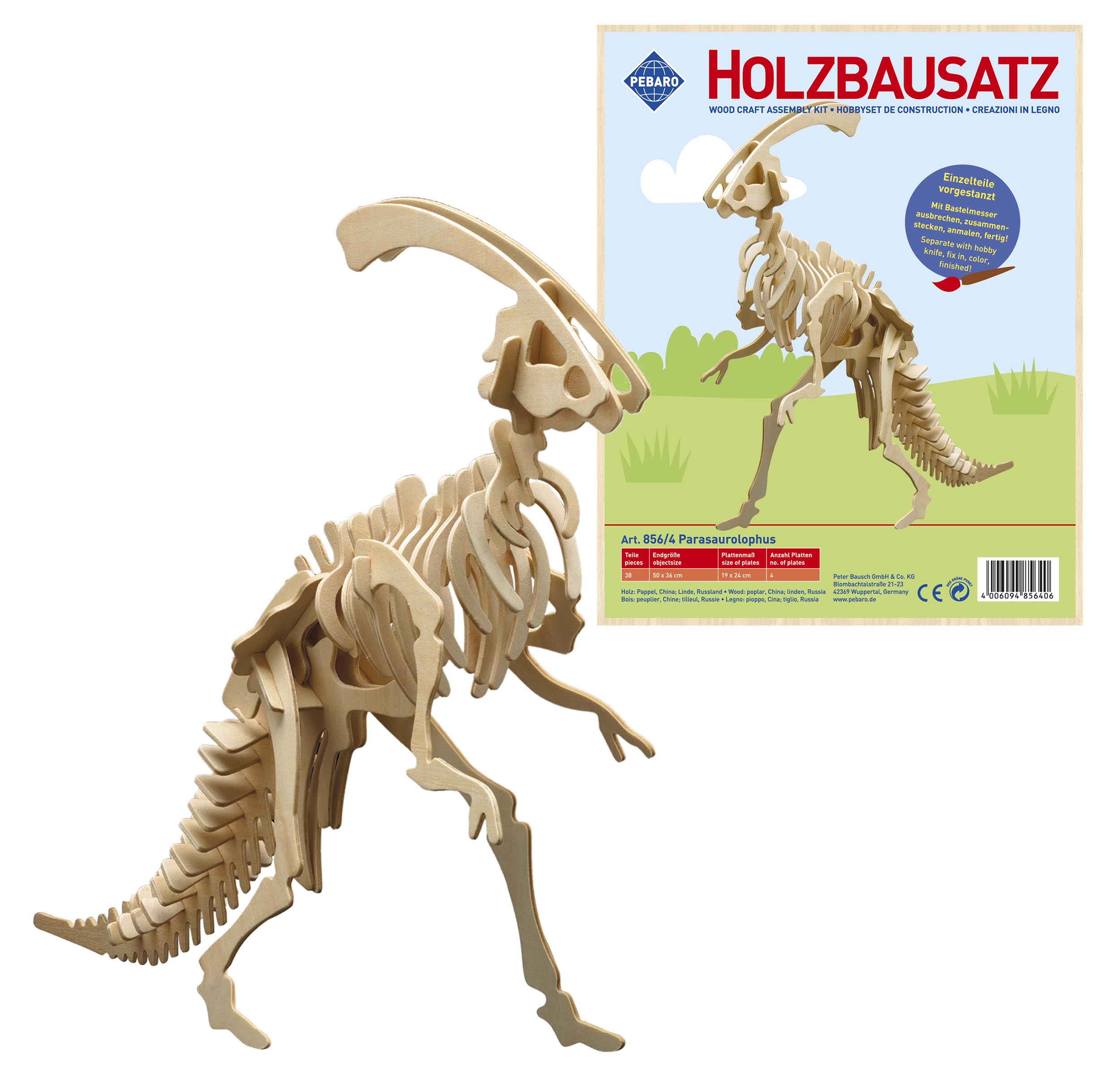 Pebaro Holzbausatz Parasaurolophus.