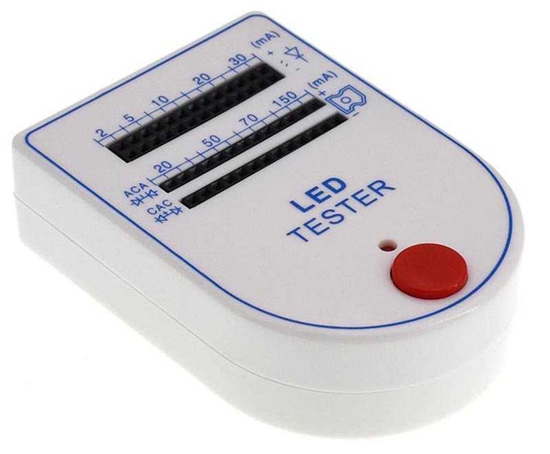 led-tester-04 Der Tester wird mit einer 9V-Batterie betrieben (nicht im Lieferumfang enthalten).