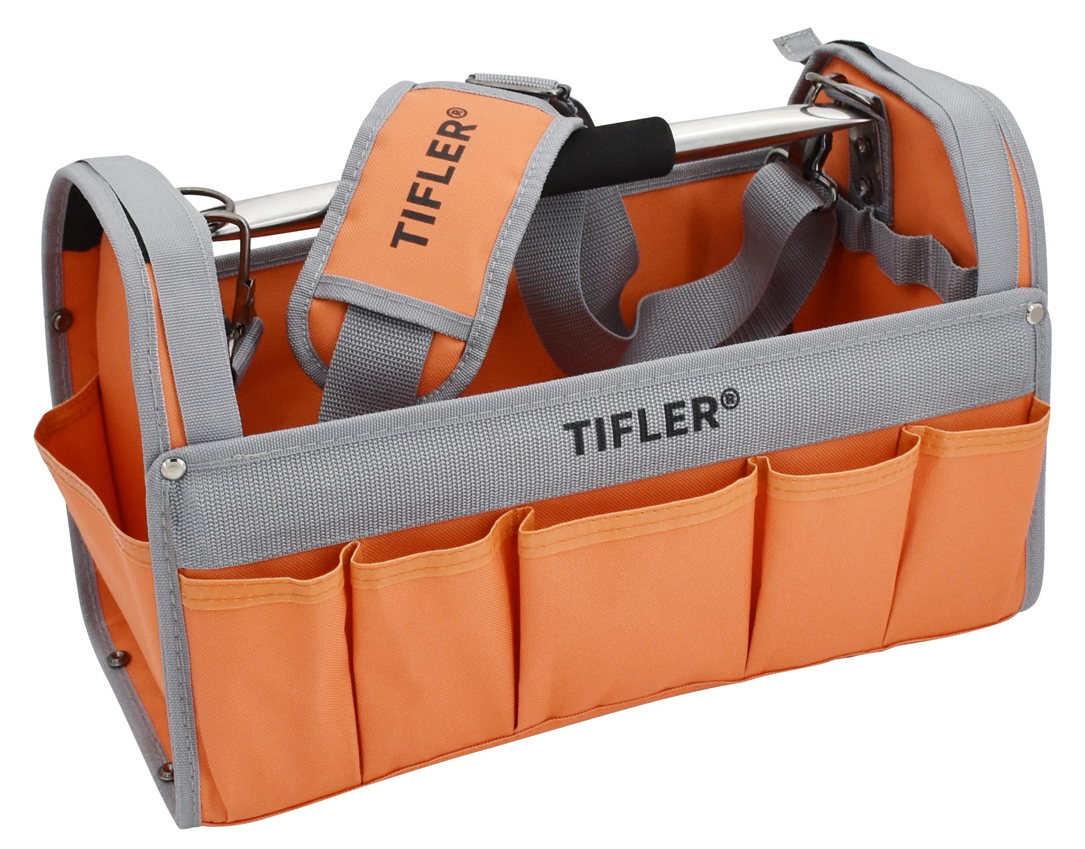 Tifler Werkzeugtrage mit Schultergurt.