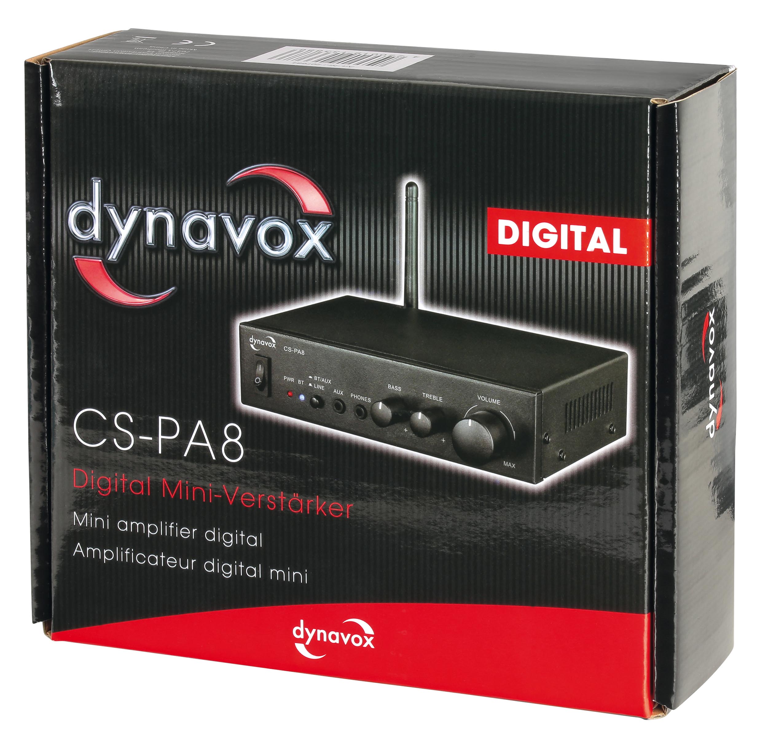 Dynavox digitaler Mini-Verstärker CS-PA8, Packshot.