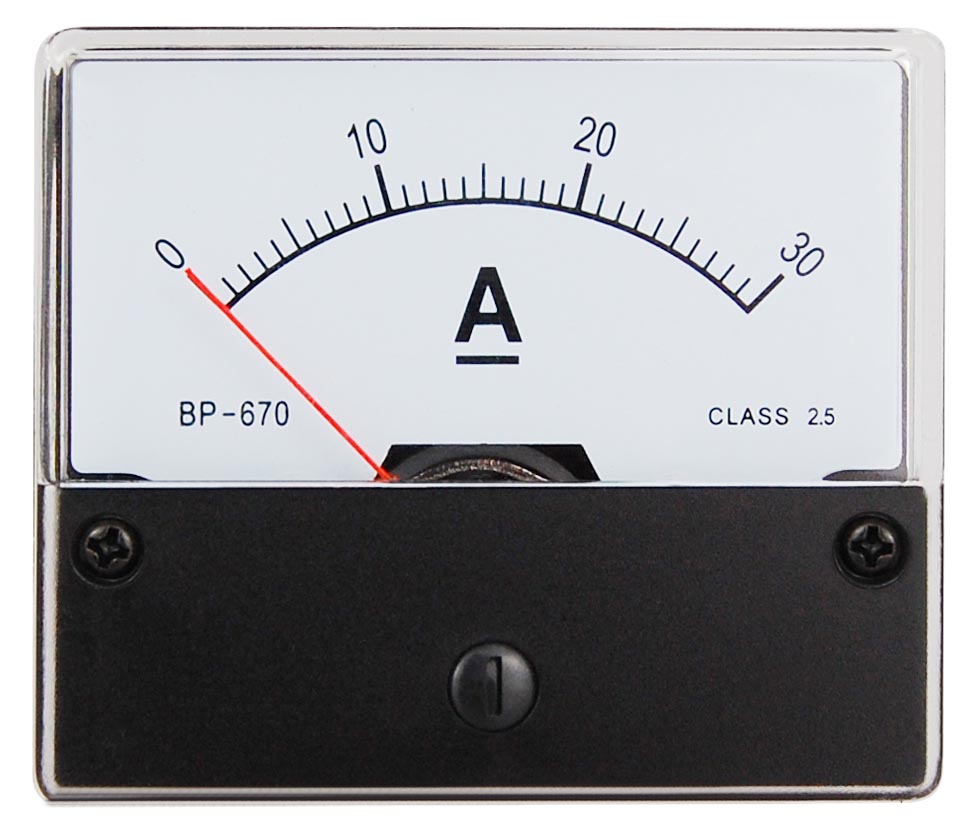 Ampèremeter 0 - 30 A DC zum Einbau.