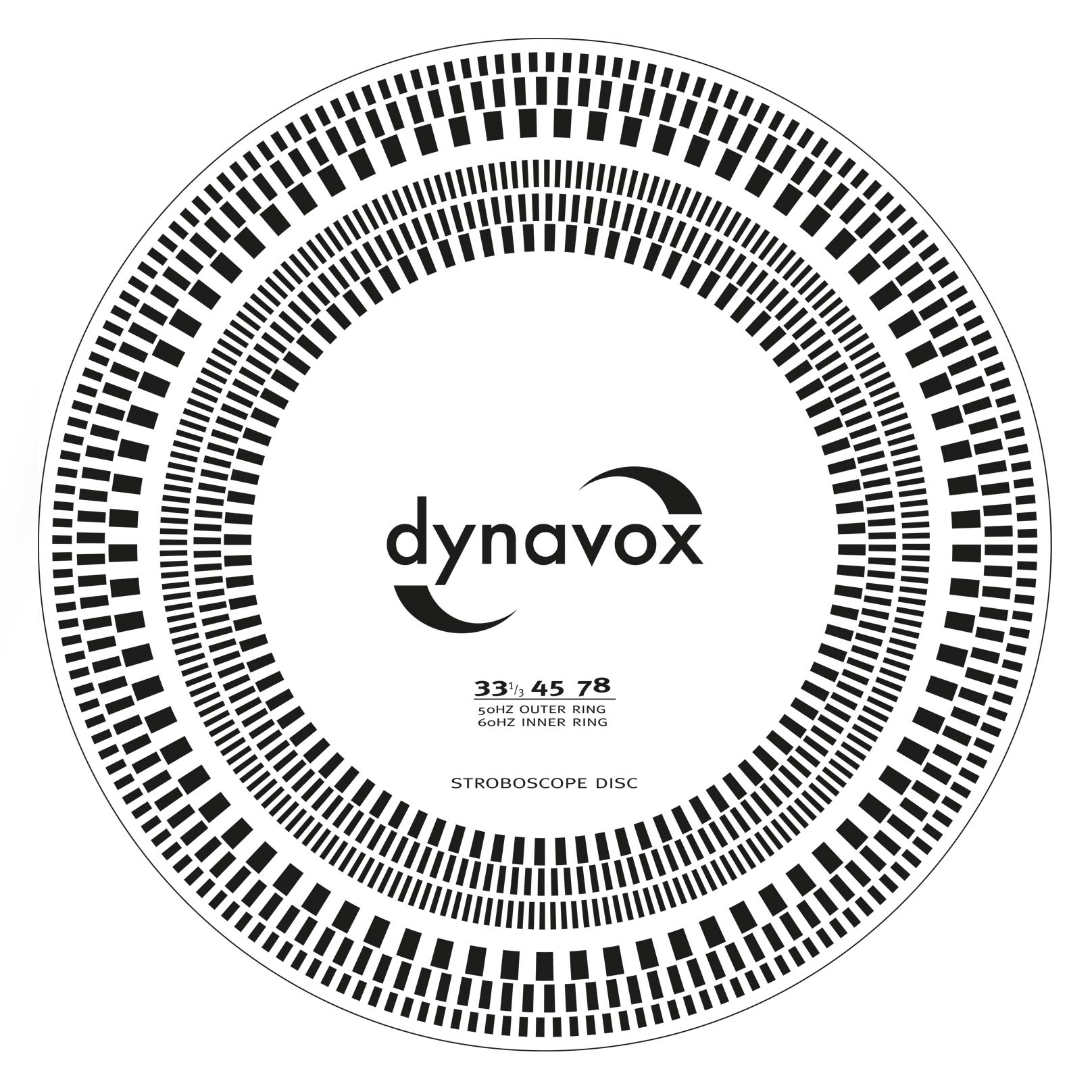 Dynavox Stroboskop-Einstelllehre, frontale Aufnahme.