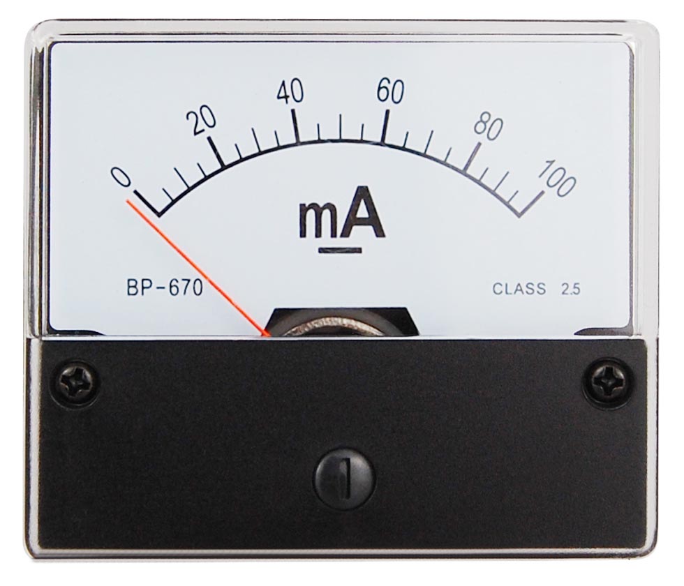 Ampèremeter 0 - 100 mA DC zum Einbau.