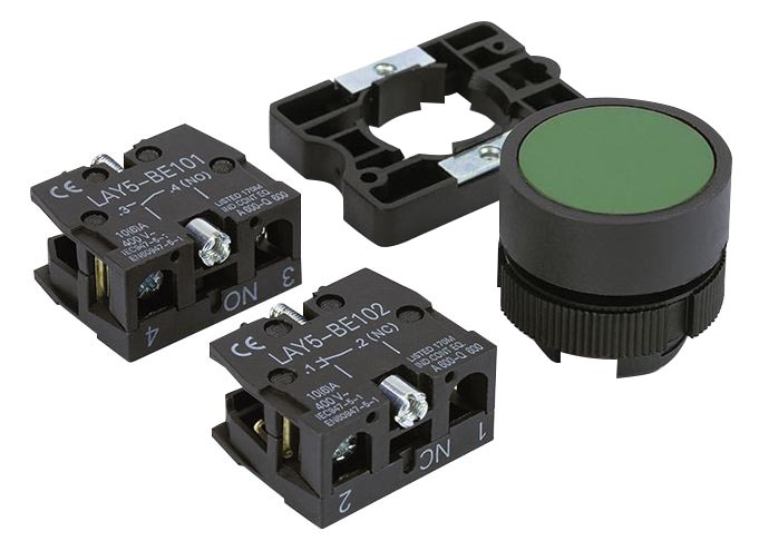Sintron Connect Drucktaster bündig grün Detail.
