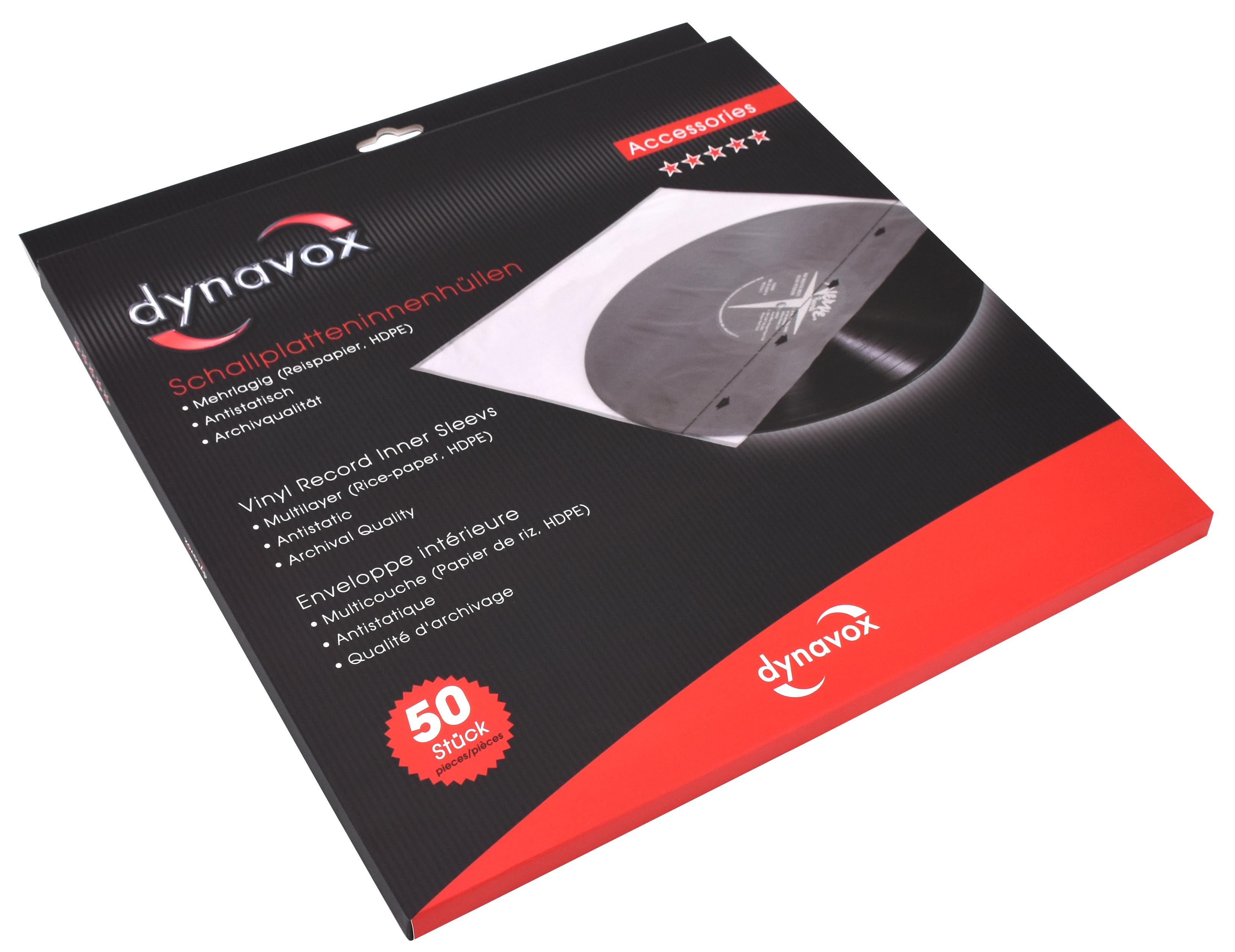 So werden die Dynavox Innenhüllen für Schallplatten geliefert.