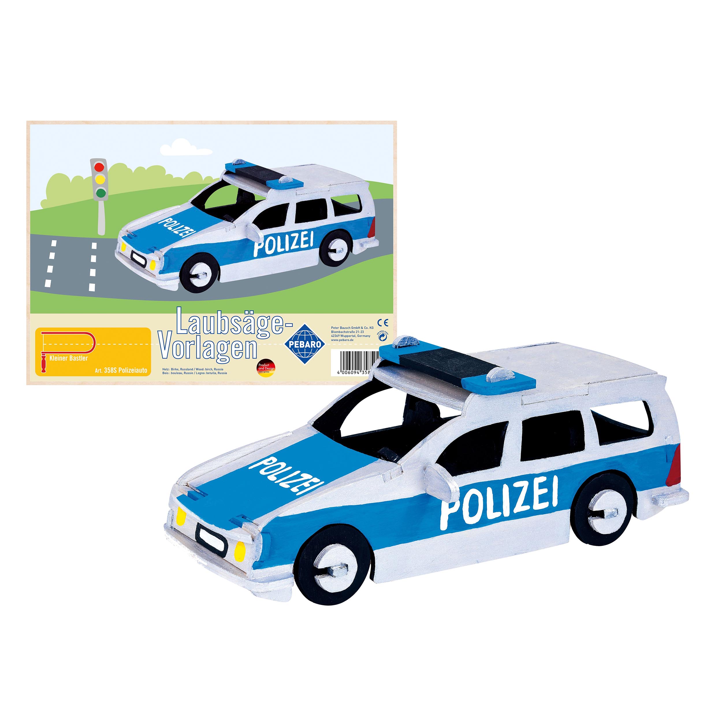 Pebaro Laubsägevorlage Polizeiauto.